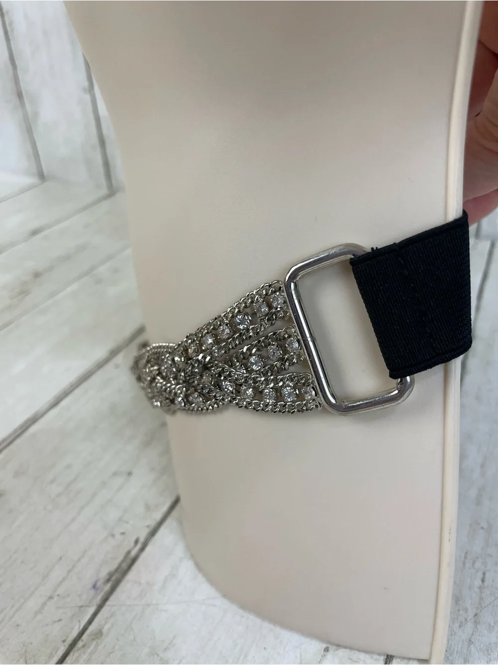 Express Rhinestones Belt Stretch Snap closure Size S/M